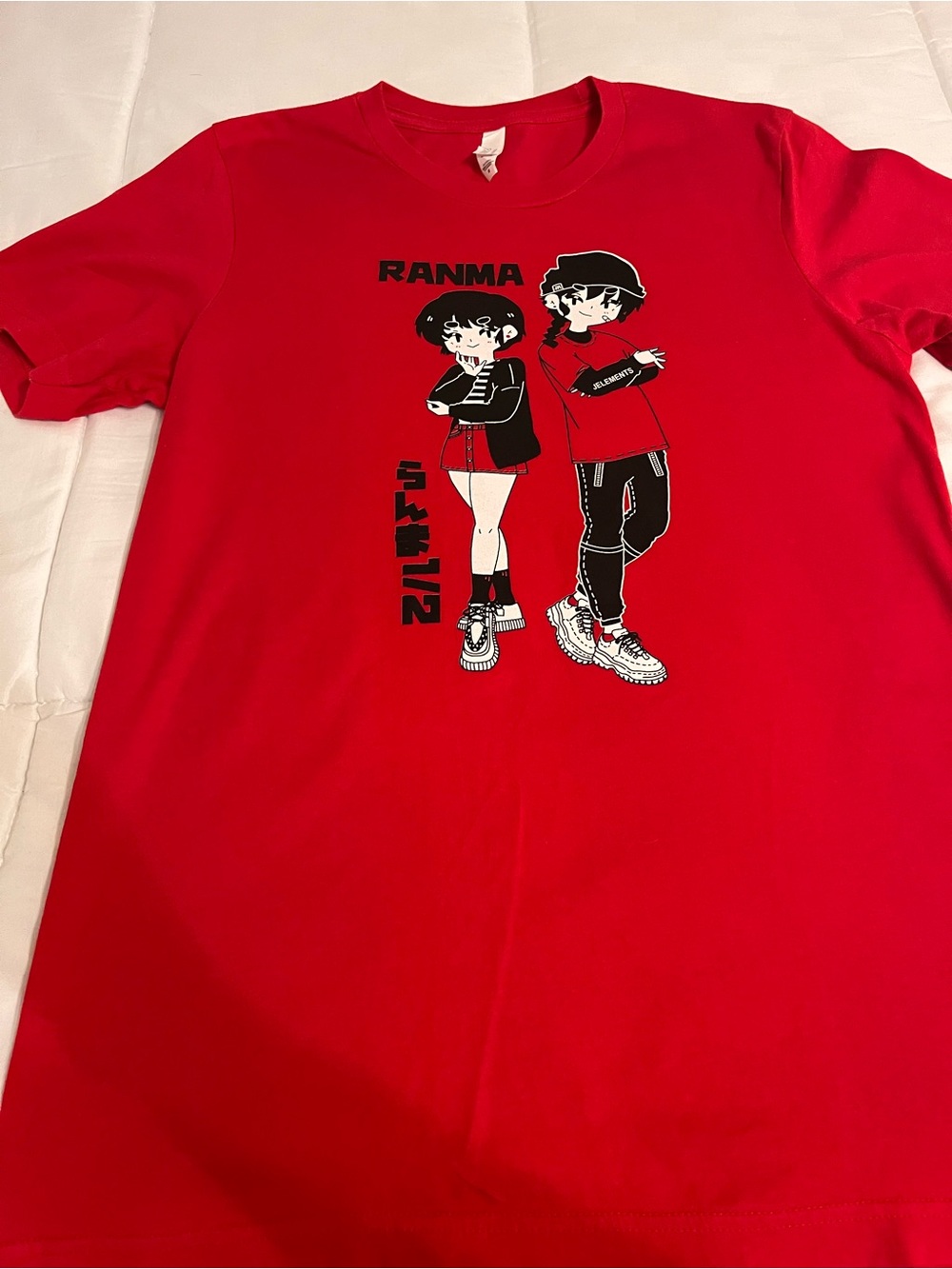 Ranma 1/2 Anime Graphic T-Shirt Adult Medium Red Bella + Canvas Manga Unise